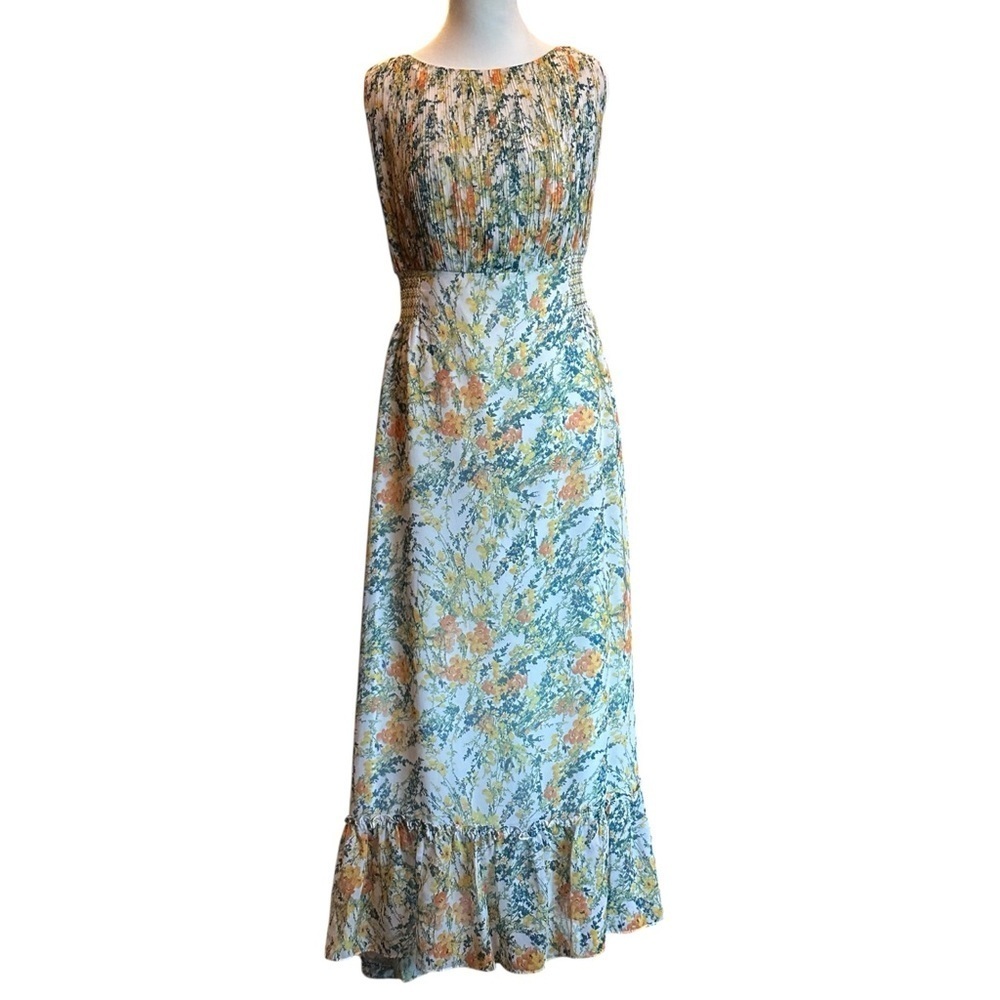 Sachin + Babi NWT Anastasia MIDI Dress in Sunshine/Teal Bouquet Q1187 - Picture 2 of 7